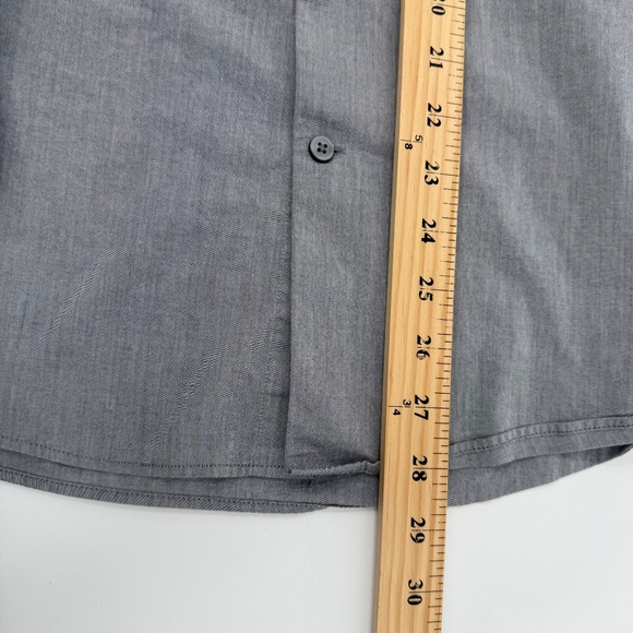 Express 1MX Shirt Men Medium Gray Long Sleeve Button Up Office Career Casual - Picture 8 of 9
